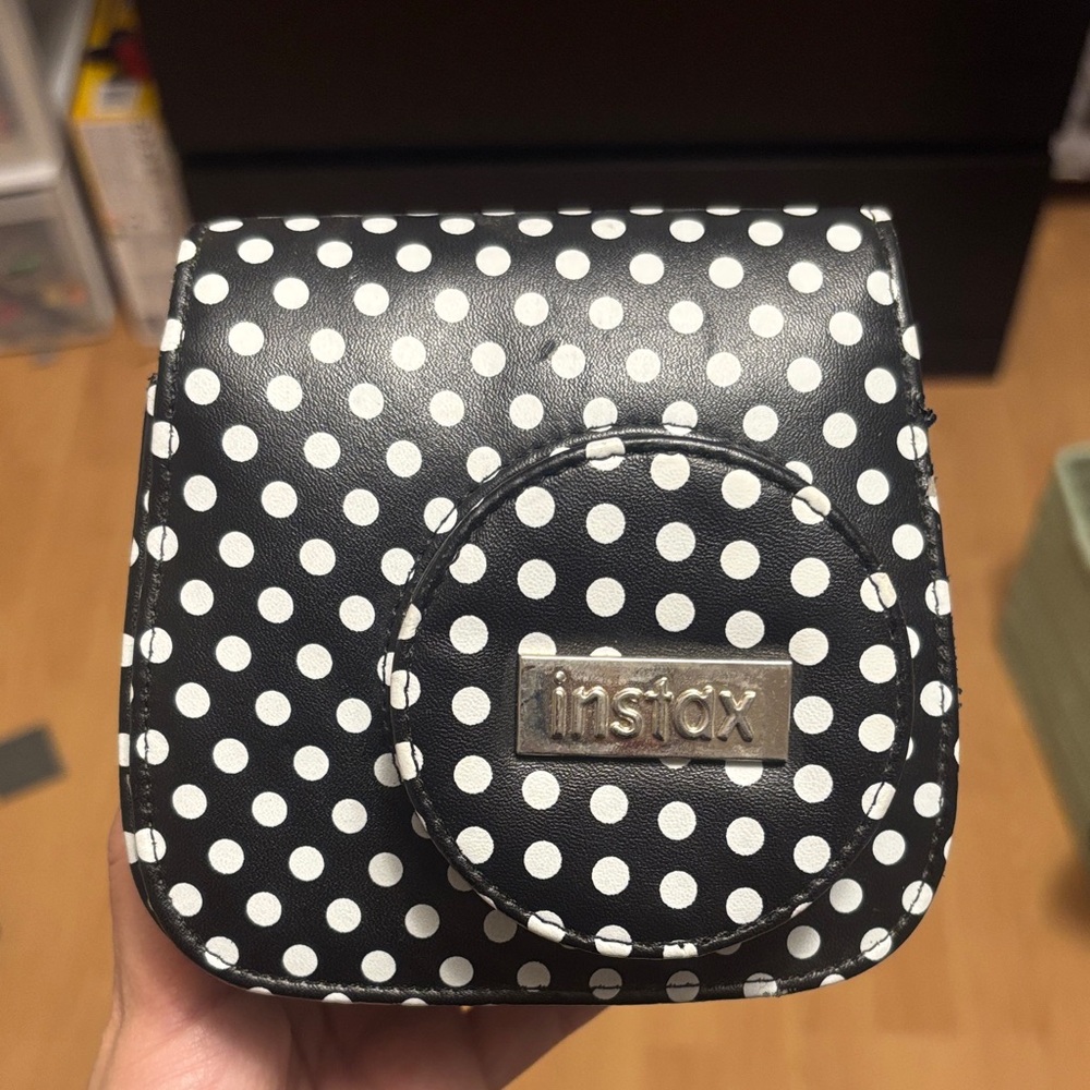 Instax Black and White Polka Dot Camera Bag
